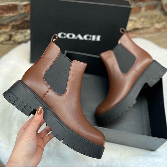 NEW Size 9 Women’s Coach Reid Leather Ankle Chelsea...